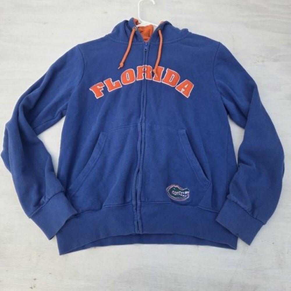 Florida Gators Hoodie Womens L Blue NCAA Football Colosseum Full Zip Sweatshirt